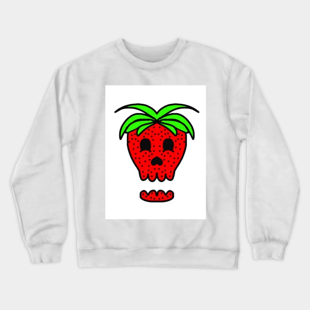 Strawberry Skull Crewneck Sweatshirt by mushriah333